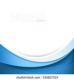 Blue line vector background curve paper layer with white space for text and message background design