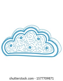 Blue line vector of christmas sweet bread 