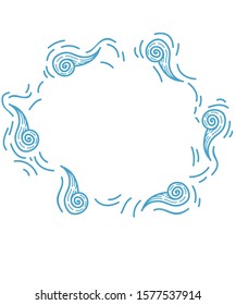 Blue line vector illustration spiral bordure