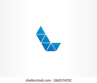 Plantilla de diseño de logotipo vectorial de línea azul. Icono de concepto geométrico