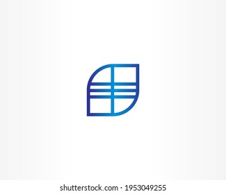 blue line vector logo design concept