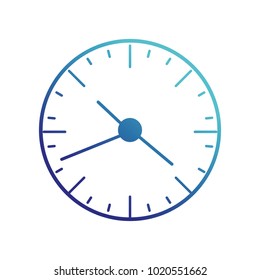 blue line wall round clock time object