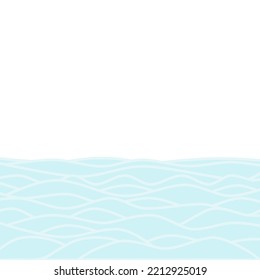 Fondo abstracto de la onda de agua de línea azul en el estilo de diseño de ilustración vectorial plana.