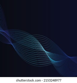 Onda de línea azul y fondo abstracto azul