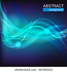 blue line wave abstract background vector