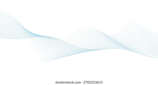 Blue line wave and abstract white background design