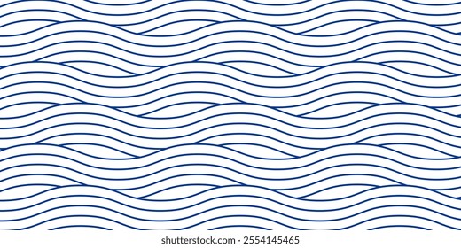 Blue line wave pattern with japanese style concept. Vector illustration