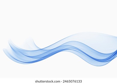 Blue Line Wellenfluss, transparente Vektorgrafik Welle.