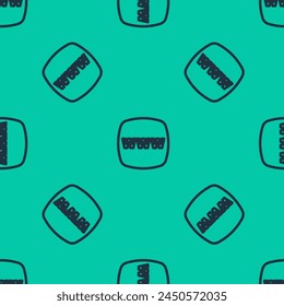 Blue line Website template icon isolated seamless pattern on green background. Internet communication protocol.  Vector
