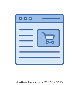 Blue Line Website vector icon