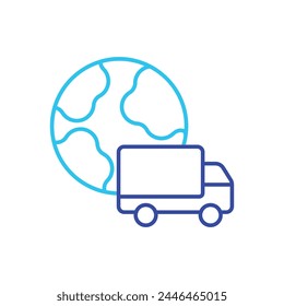 Icono de Vector de envío de línea azul