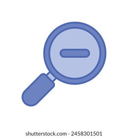Blue Line Zoom Out vector icon
