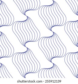 blue linear geometric illustration on white background