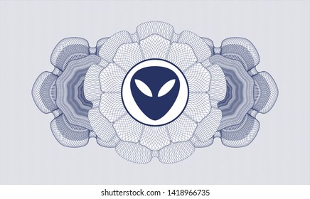 Blue linear rosette with alien icon inside