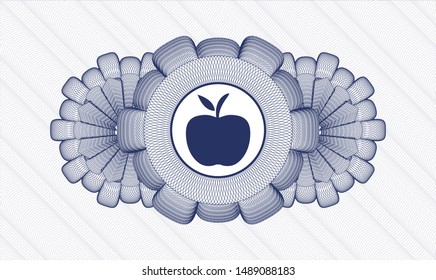 Blue linear rosette with apple icon inside