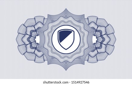 Blue linear rosette with armor icon inside