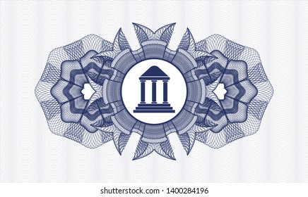 Blue linear rosette with bank icon inside