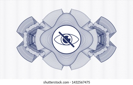 Blue linear rosette with blind icon inside