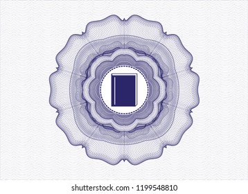 Blue linear rosette with book icon inside