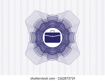 Blue linear rosette with business briefcase icon inside