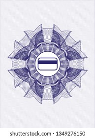 Blue linear rosette with credit card icon inside