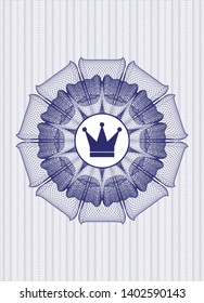 Blue linear rosette with crown icon inside