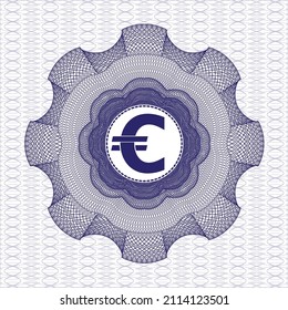 Rosette lineal azul. con icono de euro dentro