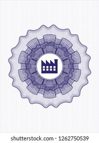 Blue linear rosette with factory icon inside