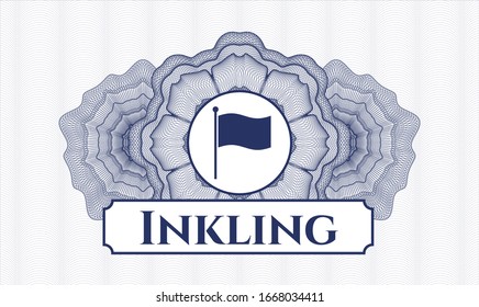 Blue linear rosette with flag icon and Inkling text inside