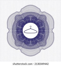 Blaue lineare Rosette. mit Hängersymbol drinnen