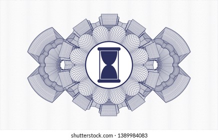 Blue linear rosette with hourglass icon inside