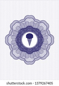 Blue linear rosette with ice cream icon inside