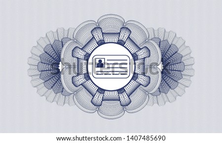 Blue linear rosette with identification card icon inside