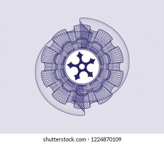 Blue linear rosette with ninja star icon inside