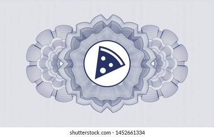 Blue linear rosette with pizza slice icon inside