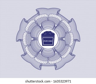 Blue linear rosette with popcorn icon inside