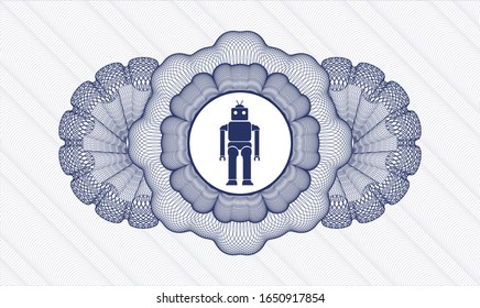 Blue linear rosette with robot icon inside
