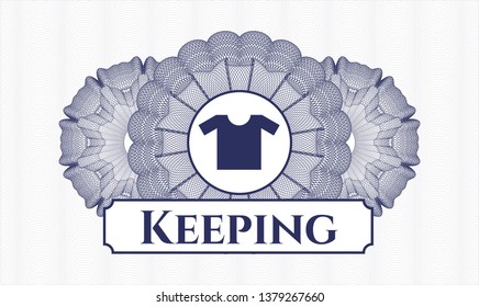Blue linear rosette with shirt icon and Keeping text inside