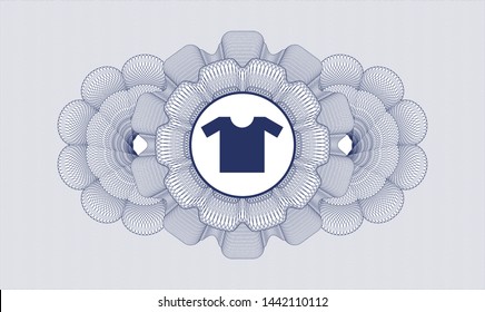 Blue linear rosette with shirt icon inside