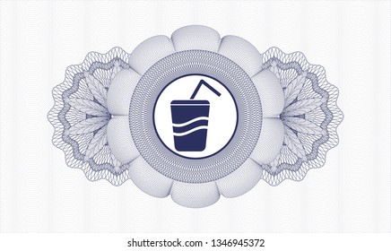 Blue linear rosette with soda icon inside