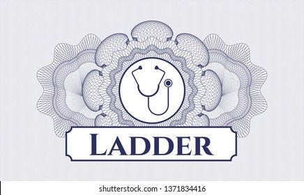Blue linear rosette with stethoscope icon and Ladder text inside