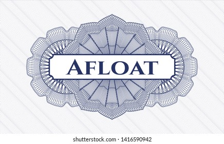 Blue linear rosette with text Afloat inside