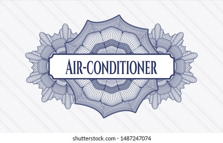 Blue linear rosette with text Air-conditioner inside