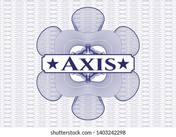 Blue linear rosette with text Axis inside