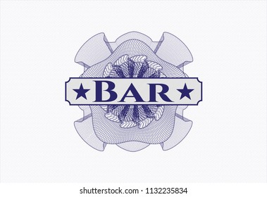 Blue linear rosette with text Bar inside