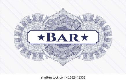 Blue linear rosette with text Bar inside