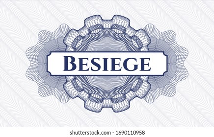 Rosette lineal azul con texto