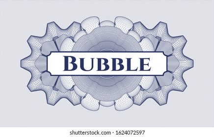 Blue linear rosette with text Bubble inside