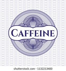 Blue linear rosette with text Caffeine inside