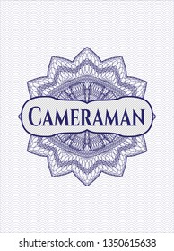 Blue linear rosette with text Cameraman inside